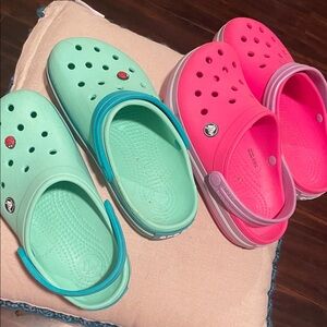 CROCS Kids Water Shoes - Pink and Green